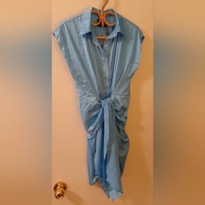 NWT DO+BE  Blue Button-Up Dress Small